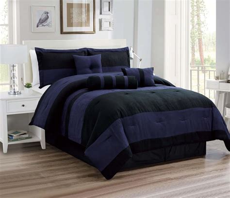 Buy Navy Blue And Gray Comforter Set